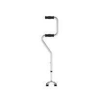 XRX Quad Canes Adjustable Walking Canes for Men and Women Lightweight Sit to Stand Walker Walking Sticks Versatile Stabilizing Hand Crutch Double Handle Fashionable (Silver)