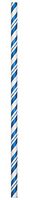 Creative Converting 24 Count Paper Straws, True Blue/White Stripe