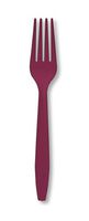 Creative Converting Touch of Color Premium 24 Count Plastic Forks, Burgundy