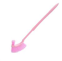 MINI DEER Toilet Brush Soft Bristle Kinsky Strong Bristles Good Grips Hideaway Compact Long Brush for Bathroom Toilet The Rim Bowl Brush Pure Clean in 1 Motion with Pan Lip and Caddy De(Pink)