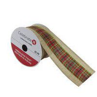 Celebrate It 2.5" Faux Linen Wired Plaid Ribbon Bow-Tique Item # 10521683