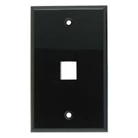 InstallerParts 1Port Keystone Wallplate Black Smooth Face