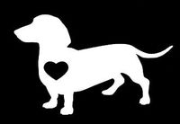 LLI Dachshund Love Dog | Decal Vinyl Sticker | Cars Trucks Vans Walls Laptop | White | 5.5 x 3.5 in | LLI1269