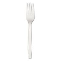 Boardwalk FORKHW Full Length Polystyrene Cutlery44; Fork44; White44; 1000/Carton