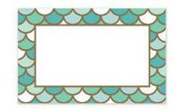 Mermaid Scales Gift Note Cards with Envelopes and Gold Seal -25pack Set