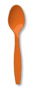 Creative Converting Touch of Color Premium 50 Count Plastic Spoons, Sunkissed Orange