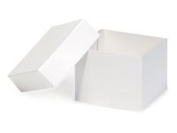 WHITE GLOSS Hi-Wall 4x4x3"100% Recycled Giftware Box BASE (1 unit, 50 pack per unit.)
