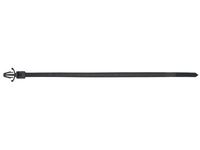 6 Inch UV Black Standard Winged Push Mount Cable Tie - 100 Pack