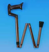 Carex Folding Adjustable Bronze Finish Cane with York Handle