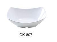 Yanco OK-807 Osaka-1 Bowl, Rectangular, 12 oz Capacity, 6.75" Length, 5.125" Width, 1.75" Height, Melamine, White Color, Pack of 48