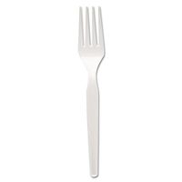 Dixie FM217 Plastic Forks, Bulk, Medium Wt, 1000/PK, White