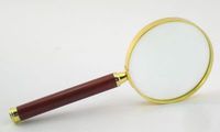YIWU 3 Inch Brass Magnifying Glass with Wood Handle