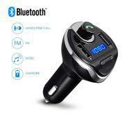 Bluetooth FM Transmitter, Jelly Comb Wireless In-Car FM Transmitter Radio Adapter Car Kit, Universal Car Charger with Dual USB Charging Ports, Hands Free Calling for iPhone, Samsung, etc (Black)