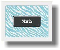 Paparte Note Cards Zebra Name 703 (Blue)