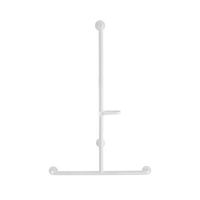 SHOP YJXA T-Shower Bathroom handrails Stainless Steel handrail soap Holder Elderly/Disabled Person Safe Non-Slip Handle White Yellow Bathtub Rails (Color : White)