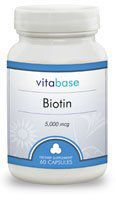 Biotin (5000 mcg) 60 Capsules per Bottle (5 Pack)