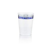 Posh Setting Royal Collection Clear Plastic 10 oz. Tumblers (Cups) with Silver/Blue Design 20 Pack