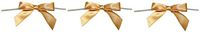 Reliant Ribbon Satin Twist Tie Small Bows, 5/8 Inch X 100 Pieces, Old Gold (Тhrее Pаck)