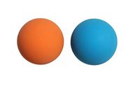 Premium Lacrosse Massage Balls Set by ZinFit - Lacross Ball for Myofascial Release, Trigger Point Therapy, Muscle Knots, and Yoga Therapy Hard & Firm Rubber - Bundle of 2 (Orange Blue)