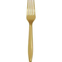 Club Pack of 600 Glittering Gold Premium Plastic Party Forks