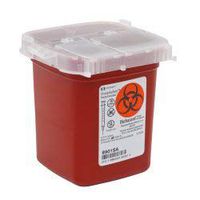 Phlebotomy Sharps Container, SharpSafety 4-1/4 H X 4-1/4 D X 4-1/2 W Inch 1 Pint Red Vertical Entry Lid, 8901SA - Sold by: Pack of One