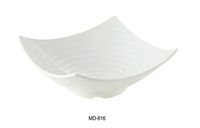 Yanco MD-816 Milando 16" Square Bowl, 160 oz Capacity, 3.75" Height, Melamine, White Color, Pack of 12