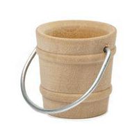 50 Pcs, Wooden Bucket W/ Handle 1-1/16" Wide X 1-1/8" Tall