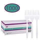 (Case of 1000) Disposable Plastic Forks in Bulk, Medium Weight & White, Plastic Palace Disposable Plastic Forks In Bulk, Blend and Match with Any Decor