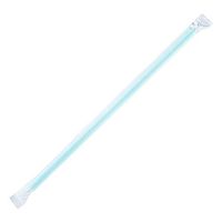 Karat C9075(Aqua) 9'' Giant Straws (8mm) Paper Wrapped - Aqua (Case of 2500)