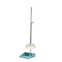 Household Portable Plastic Cleaning Tool Stainless Steel Kitchen Bedroom Broom Set 3 Colors Optional, 90cm (Color : Blue)