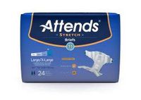 Attends Stretch Adult Brief Tab Closure Large/X-Large Disposable Moderate Absorbency, DDSLXL - Pack of 24