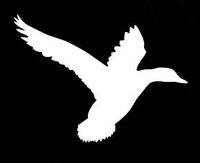 LLI Flying Goose | Decal Vinyl Sticker | Cars Trucks Vans Walls Laptop | White | 5.5 x 4.1 in | LLI1351