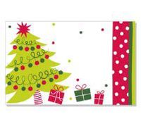 Jolly Christmas Tree Gift Note Cards with Envelopes and Gold Seal -25pack Set