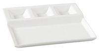 Yanco PS-2010  4-Compartment Plate, 10.25" Length x 8.75" Width, Porcelain, Bone White, Pack of 12
