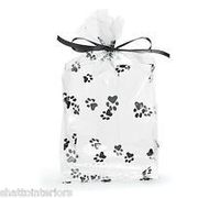 Paw Print Gusset Cello Bag - All-occasion Favor 5 Inch X 3 Inch X 11 Inch Set of 20