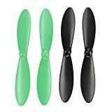 elegantstunning Hub-san H107C H107D X4 RC Quadcopter Spare Parts Blade Set (Black&Green)