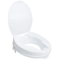 PCP 2-Inch Raised Standard Toilet Seat, Increase Height Over Commode, Low Profile Elevated, Includes Lid, Tightening Stability Safety Clamps