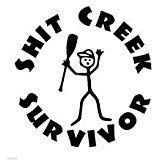 Chase Grace Studio Shit Creek Survivor River Camping Paddle Vinyl Decal Sticker|BLACK|Cars Trucks SUV Laptops Canoe Kayak Wall Art|5" X 5"|CGS220