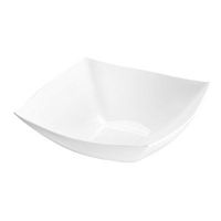 64 Oz Square Fancy White Plastic Bowls/Case of 50