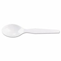 Dixie TM207 Plastic Cutlery, Heavy Mediumweight Teaspoons, White, 100/Box