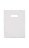 9 x 12 Frosted Extra Thick 2.5 mil Merchandise/Gift Bag with Die-Cut Handles (Pack of 25) (Clear)