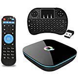 LightSame Smart TV BOX 2GB/16GB/4K Amlogic S905X Quad Core 1000M LAN 3D Bluetooth 4.0 2.4GHz 5.0GHz Dual Wifi Android TV Box with Mini Wireless Backlight Keyboard Touchpad