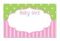 Pink and Green Baby Shower Gift Note Cards with Envelopes and Gold Seal -25pack Set