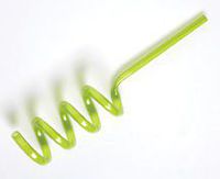 Slant Curley Straws Green Four Pack