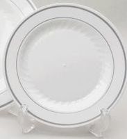 Masterpiece Silver Collection 10.25" Disposable Dinner Plates-60 Pack