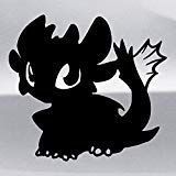 How to Train Your Dragon 5" Tall Cute Toothless Decal Sticker for Laptop Car Window Tablet Skateboard - Black (Original Version)