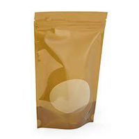 Gold Solid Colored with Oval Window Stand-Up Pouch -7 X 4 X 11-1/2 - Package 25