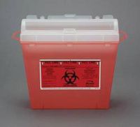 Multi-purpose Sharps Container Wall Safe 1-piece 5 Quart Red Base Horizontal Entry Lid Case of 32