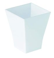 Taiti White Square Cup (Case of 600), PacknWood - Opaque Recyclable Plastic Bulk Case of Cups (2 oz, 1.7" x 1.7" x 2.1") 209MBTAITIB