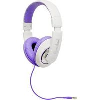 Connectland Binaural Design Purple / White Headset with 40mm Speaker at 20Hz - 20kHz Over Head On Ear